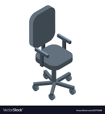 Computer Chair Icon Isometric Style