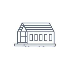Barn House Line Icon Village House Or