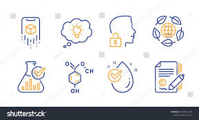 Line Icons Set Chemical Formula