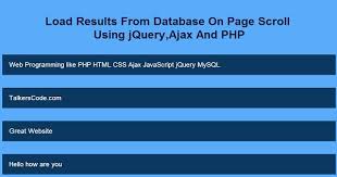 page scroll using jquery ajax and php
