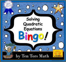 Solving Quadratic Equations Activity
