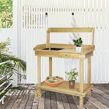 Zeus Ruta 36 In Wood Potting Bench