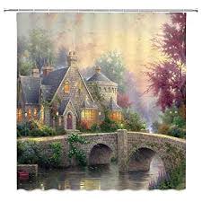 Amnysf Stone Castle Decor Shower