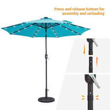 Solar Led Market Patio Umbrellas