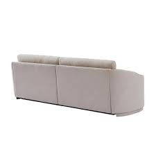 Stylish 92 In Wide Nailhead Trim Design Semilunar Round Arm Modern Polyester Curved Sofa In Beige