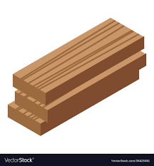 Wood Planks Icon Isometric Style