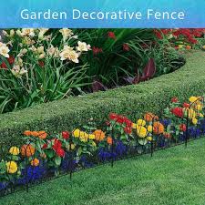 24 8 Ft L X 15 9 In H Black Metal Decorative Garden Fence Animal Barrier No Dig Rustproof Flower Bed Fencing 24 Pack