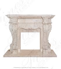 Italian Perlato Marble Fireplace Mantel