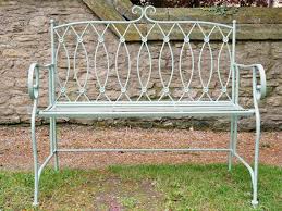 Small White Metal Garden Bench Lupon