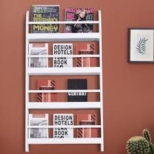Mdf White Wall Mounted Bookcase