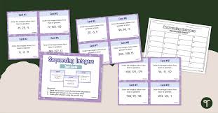 Sequencing Integers Task Cards