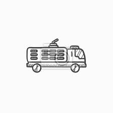 Fire Truck Sketch Icon Wall Stickers