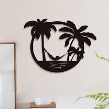 1pc Metal Wall Art Decoration Palm Tree