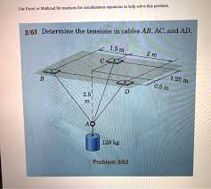 Use Excel Or Mathcad For Matrices For