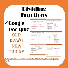 Dividing Fractions Google Doc Quiz