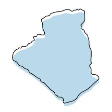 Algeria Icon Blue Sketch Map