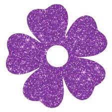 Purple Flower Glitter On Transpa