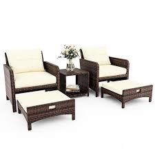 Pamapic 5 Piece Wicker Patio Furniture