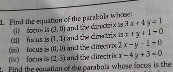Find The Equation Of The Parabola Whose