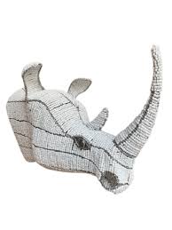 Bead Wire Rhino Head Wall Décor Moksi