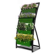 Outland Living 6 Ft Raised Garden Bed Vertical Garden Freestanding Elevated Planter With 4 Container Boxes Green