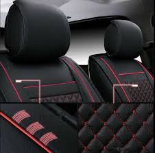 Red Pu Leather Full Set Seat Covers