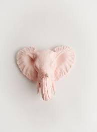 Quinton 1 Pink Mini Faux Elephant Head