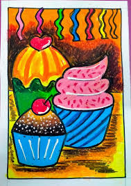 Cup Cakes Drawing Art Drawings For