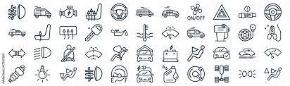 Auto Thin Line Icon Set Such As Pack Of