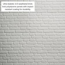 Wall Supply 0 79 In X 19 69 In X 47 24 In Ultralight Faux Brick White Hd Printed Jointless Common Plank 4 Pack