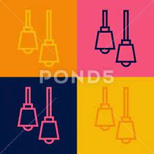 Pop Art Line Lamp Hanging Icon Isolated