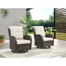 Brown Wicker Outdoor Rocking Chair