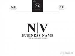 Letter Nv Logo Design Monogram Nv Logo