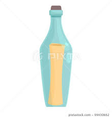 Cork Bottle Message Icon Cartoon Vector