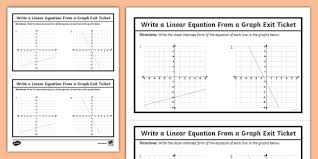 Linear Equation From A Graph Exit Ticket