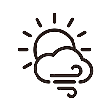Sun Sunny Weather Wind Windy Icon