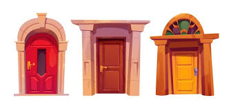 Front Door Cartoon Vector Ilration
