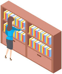 Library Icon Bookcase Man