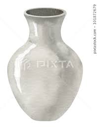 Ceramic White Vase On Isolated