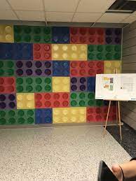 Lego Wall Made With Colored Paper And