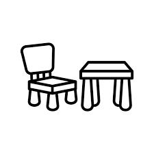 Chair Table Icon Vector Logotype Stock