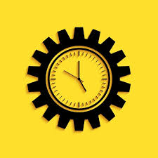 Clock Gear Icon Isolated On Transpa
