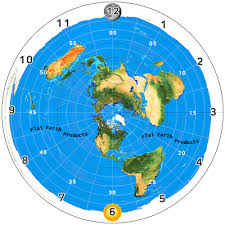 Flat Earth 14in 35cm Wall Clock World