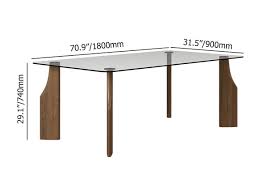 71 Rectangle Glass Dining Table For 8