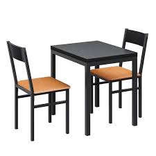 Black Dining Table Set Cushioned Chairs