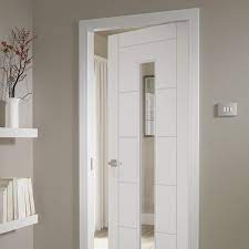 Primed Linear Glazed Interior Door