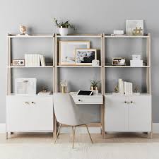 Wall Teen Desk Wide Bookcase With