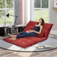 Red Polyester Upholstered Adjustable