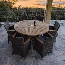 Teak Patio Dining Set With 60 Inch