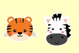 Zebra Tigers Animal Cute Icon Stickers